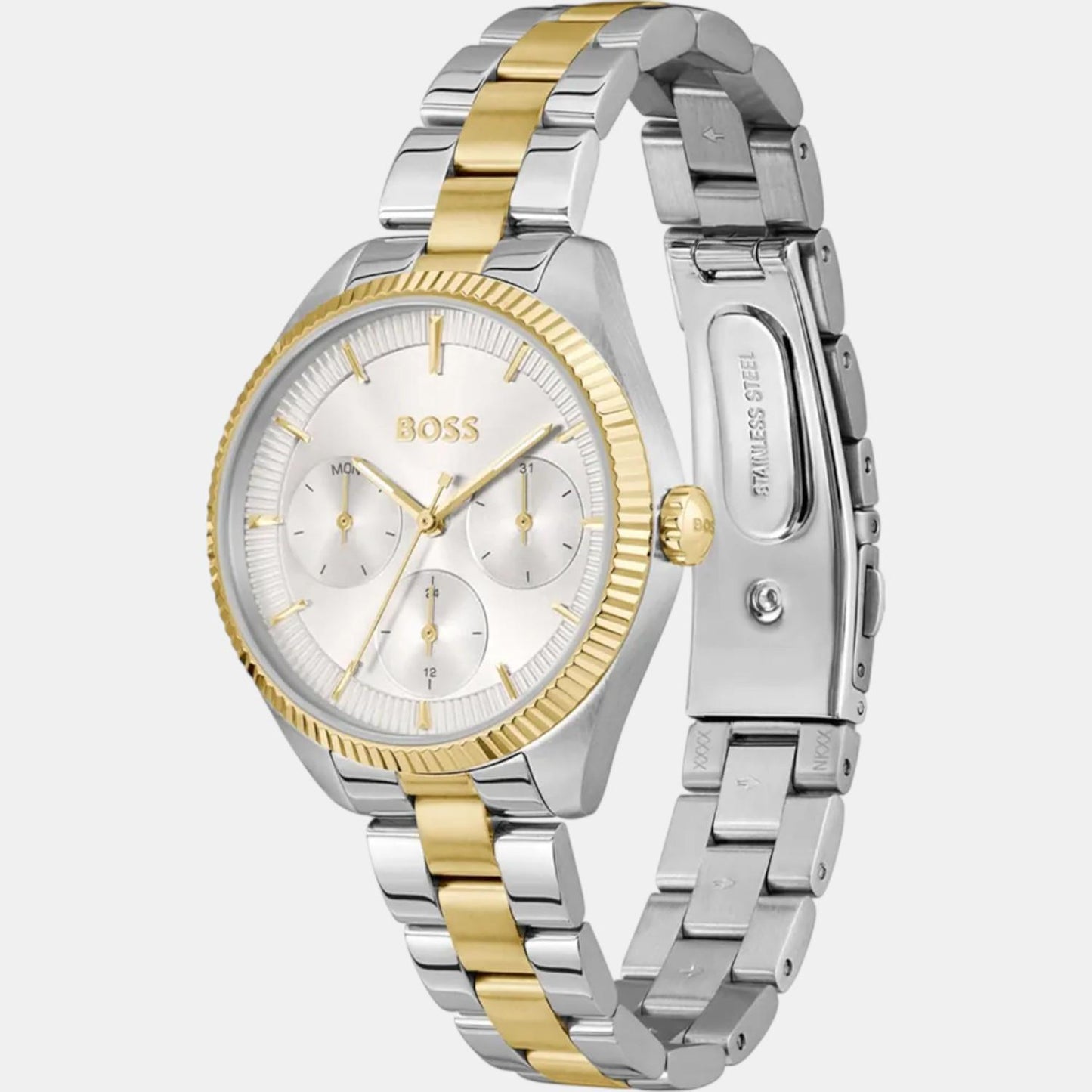 Sage Sport Women Quartz Silver & White Dial Multi-Function Stainless Steel Watch 1502804