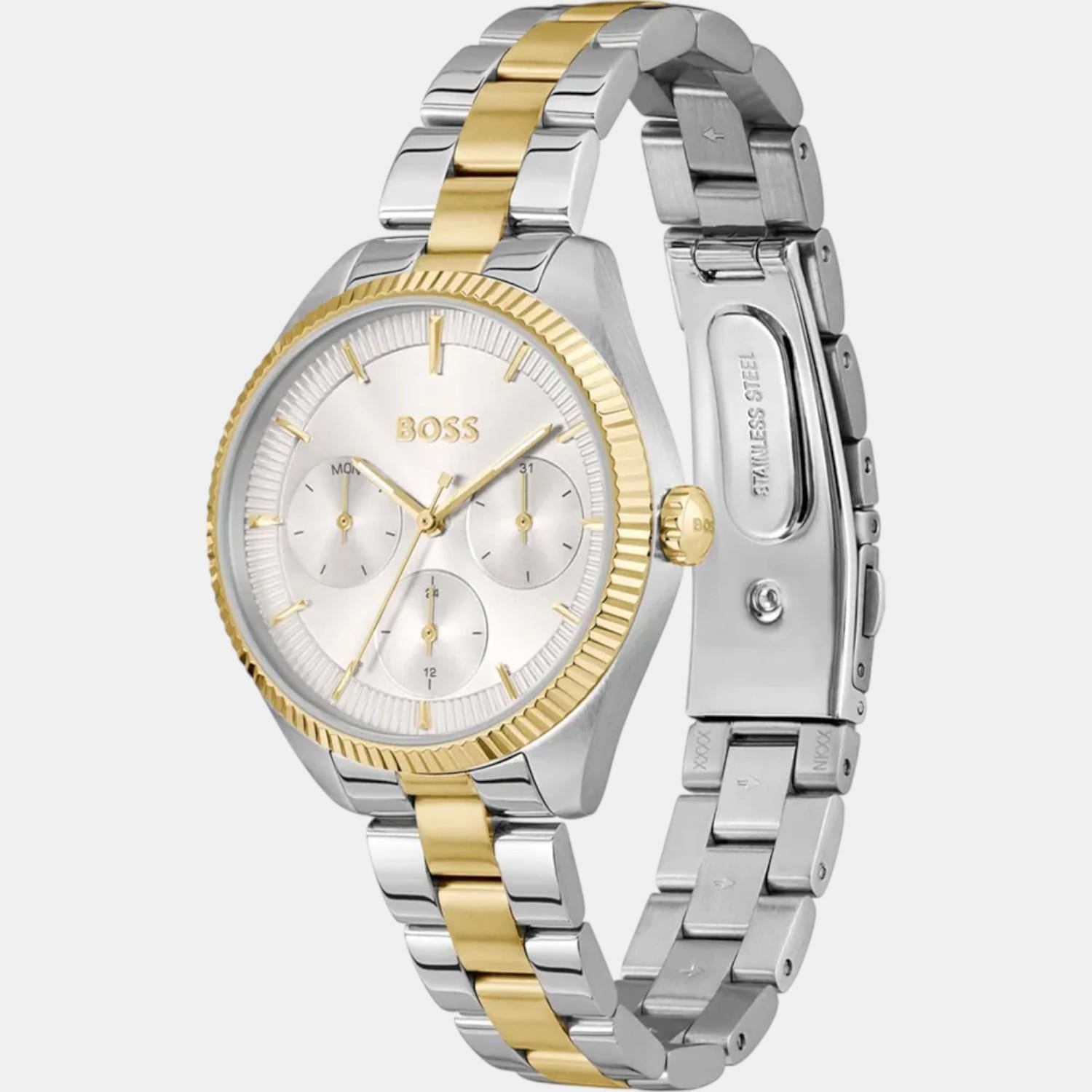 Sage Sport Women Quartz Silver & White Dial Multi-Function Stainless Steel Watch 1502804