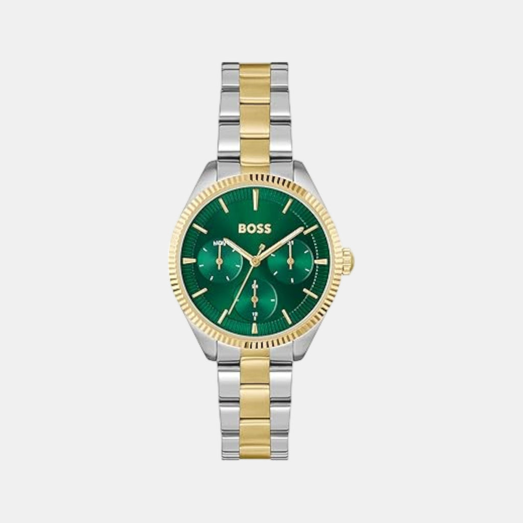 Sage Sport Women Quartz Green Dial Multi-Function Stainless Steel Watch 1502806