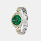 Sage Sport Women Quartz Green Dial Multi-Function Stainless Steel Watch 1502806