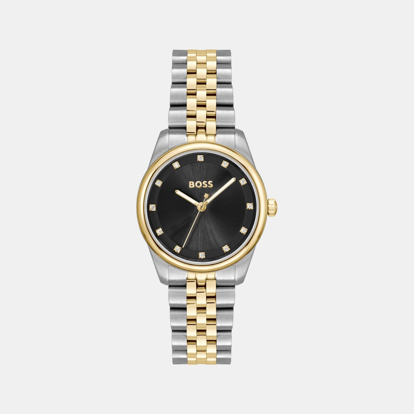 Graceful Precious Women Quartz Black Dial Analog Stainless Steel Watch 1502811