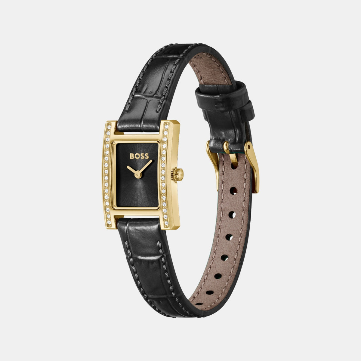 Boss Lucy Precious Women Quartz Black Dial Analog Leather Watch 1502813