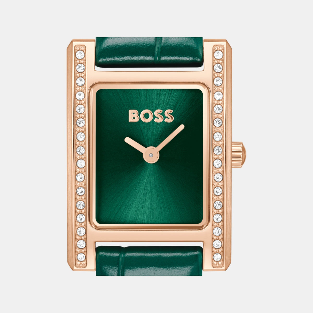 Boss Lucy Precious Women Quartz Green Dial Analog Leather Watch 1502814