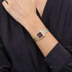 Mae Petite Women Quartz Red Dial Analog Stainless Steel Watch 1502824