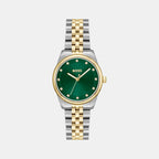 Graceful Precious Women Quartz Green Dial Analog Stainless Steel Watch 1502834