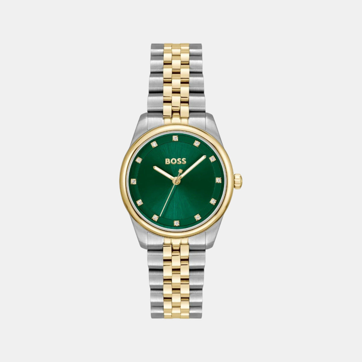 Boss Graceful Women Quartz Green Dial Analog Stainless Steel Watch 1502834