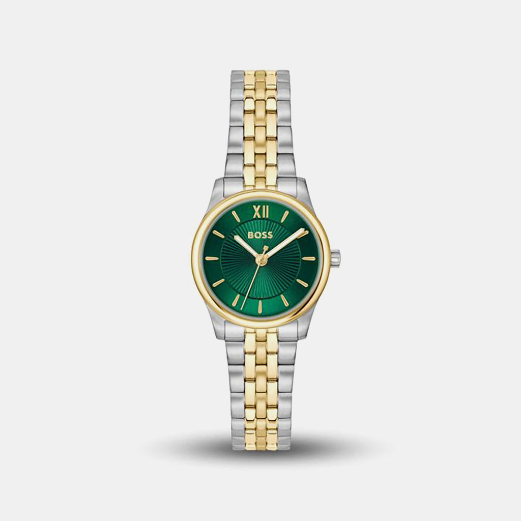 Boss Graceful Women Quartz Green Dial Analog Stainless Steel Watch 1502841