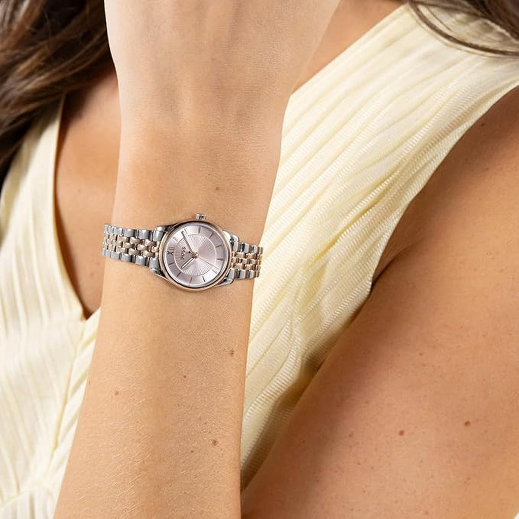 Graceful Mina Women Quartz Pink Dial Analog Stainless Steel Watch 1502842
