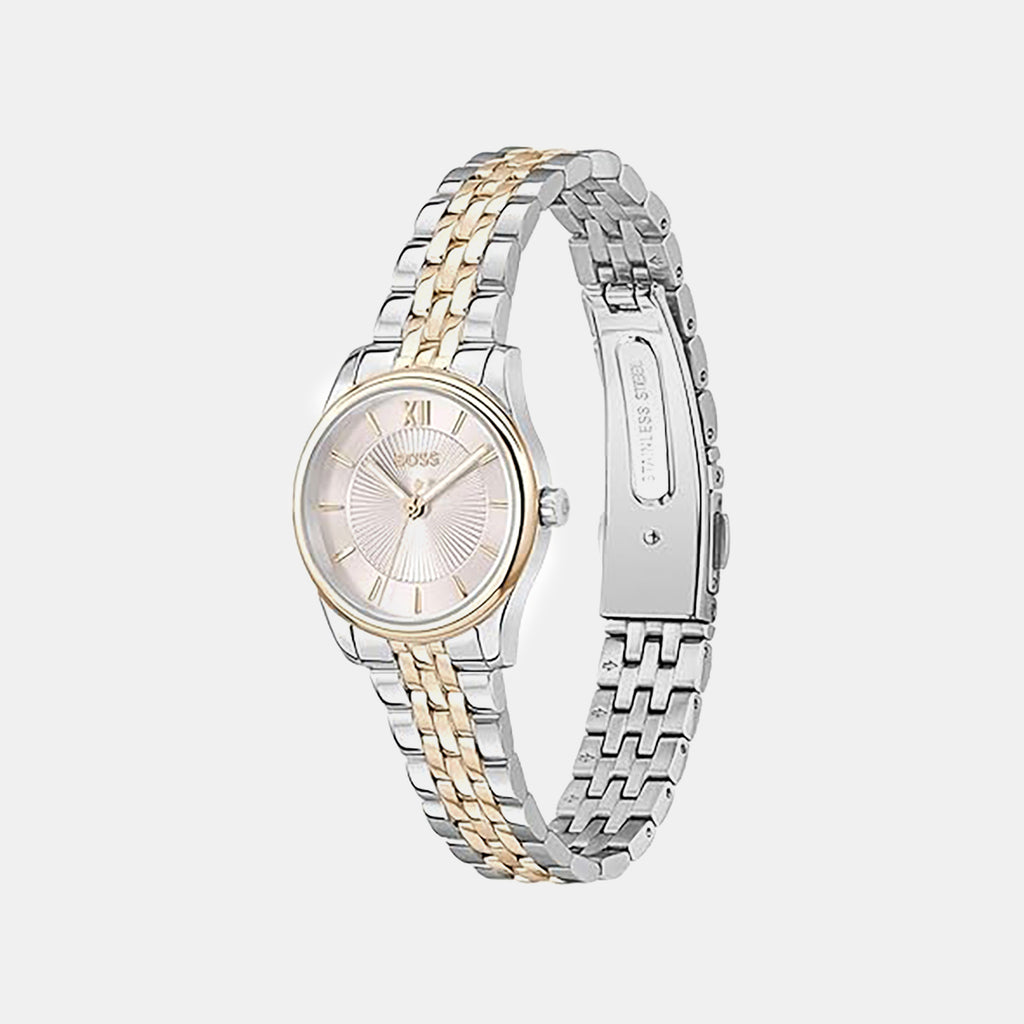 Graceful Mina Women Quartz Pink Dial Analog Stainless Steel Watch 1502842