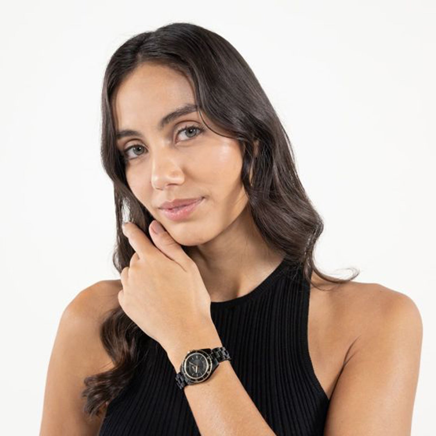 Sage Aqua Men Quartz Black Dial Analog Ceramic Watch 1502851