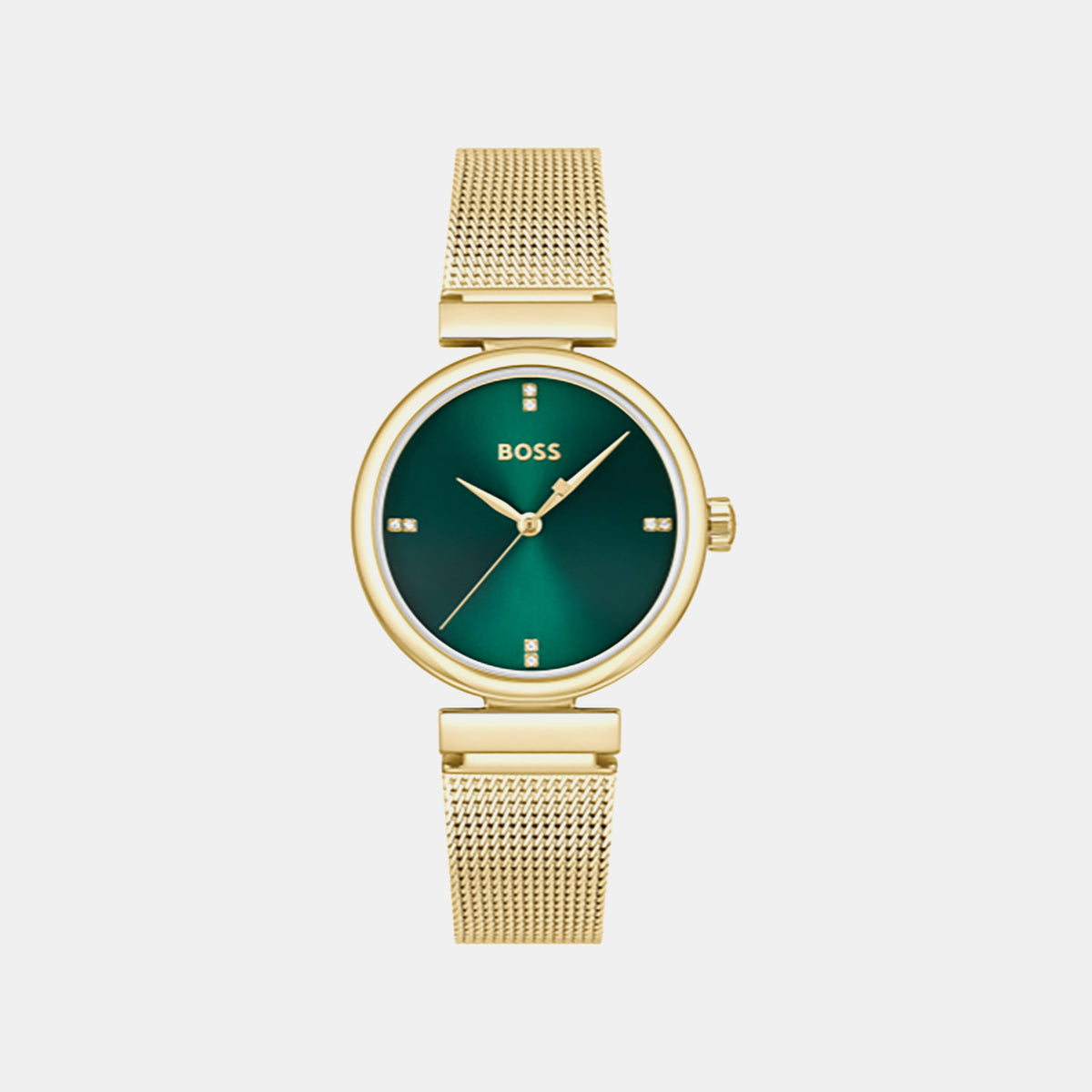 Boss Rosehill Women Quartz Green Dial Analog Mesh Watch 1502855