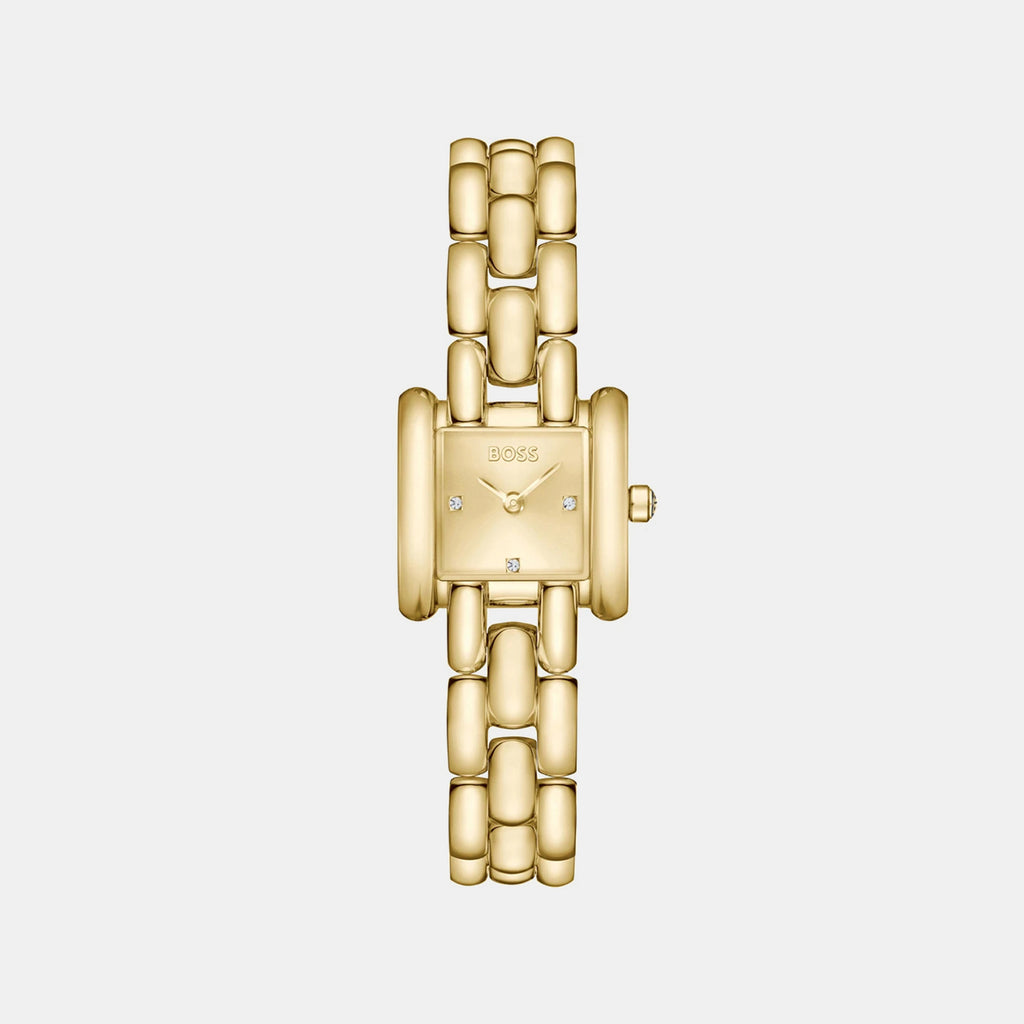 Violet Women Quartz Gold Dial Analog Stainless Steel Watch 1502874