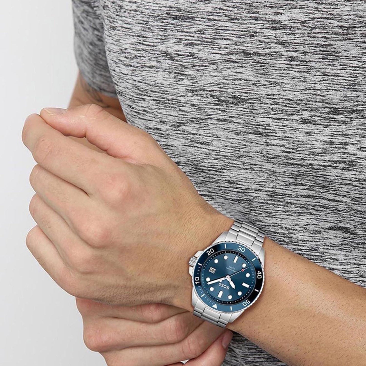 Ace Men Quartz Blue Dial Analog Stainless Steel Watch 1513916