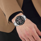 Allure Men Quartz Black Dial Chronograph Stainless Steel Watch 1513922