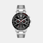Allure Men Quartz Black Dial Chronograph Stainless Steel Watch 1513922