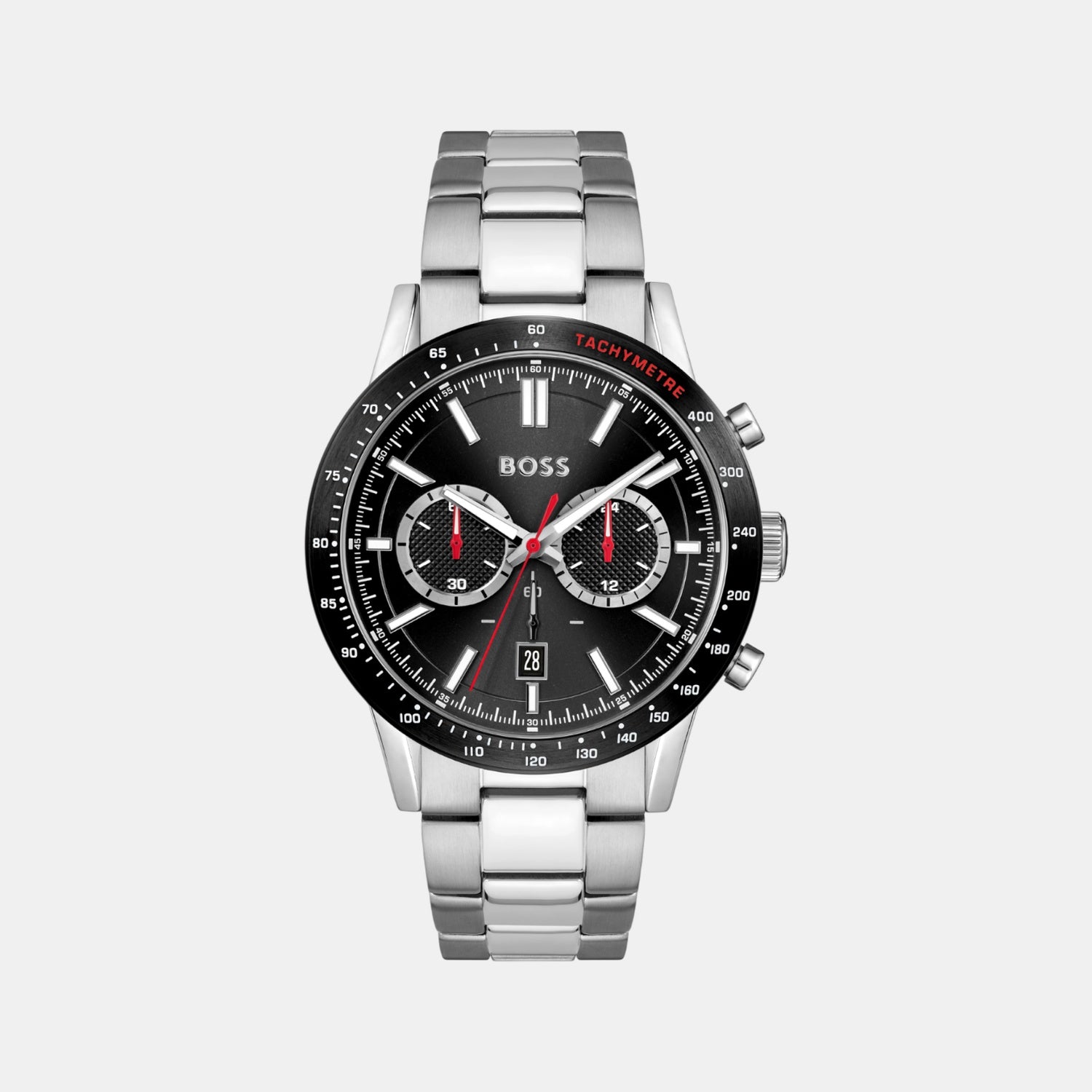 Allure Men Quartz Black Dial Chronograph Stainless Steel Watch 1513922
