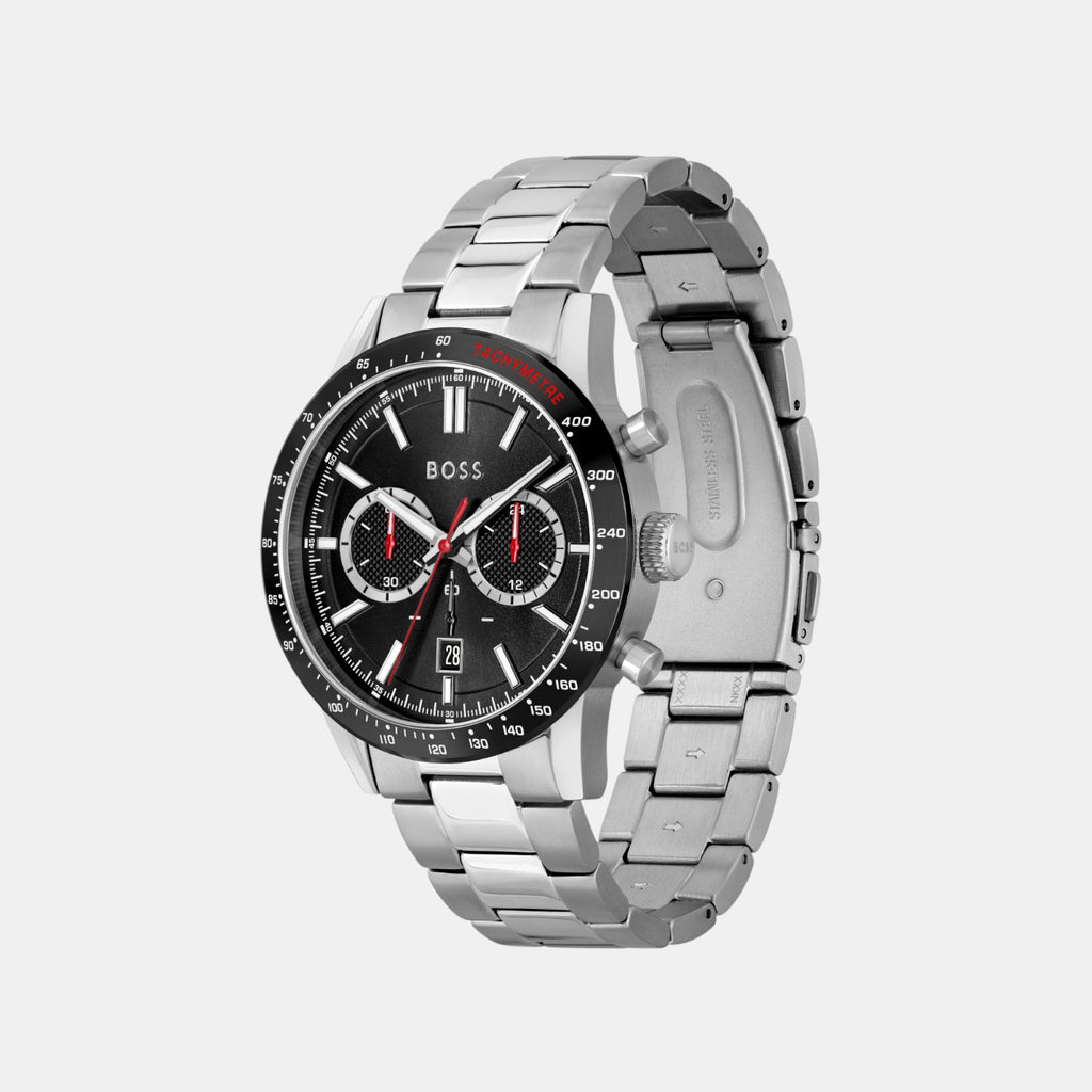 Allure Men Quartz Black Dial Chronograph Stainless Steel Watch 1513922