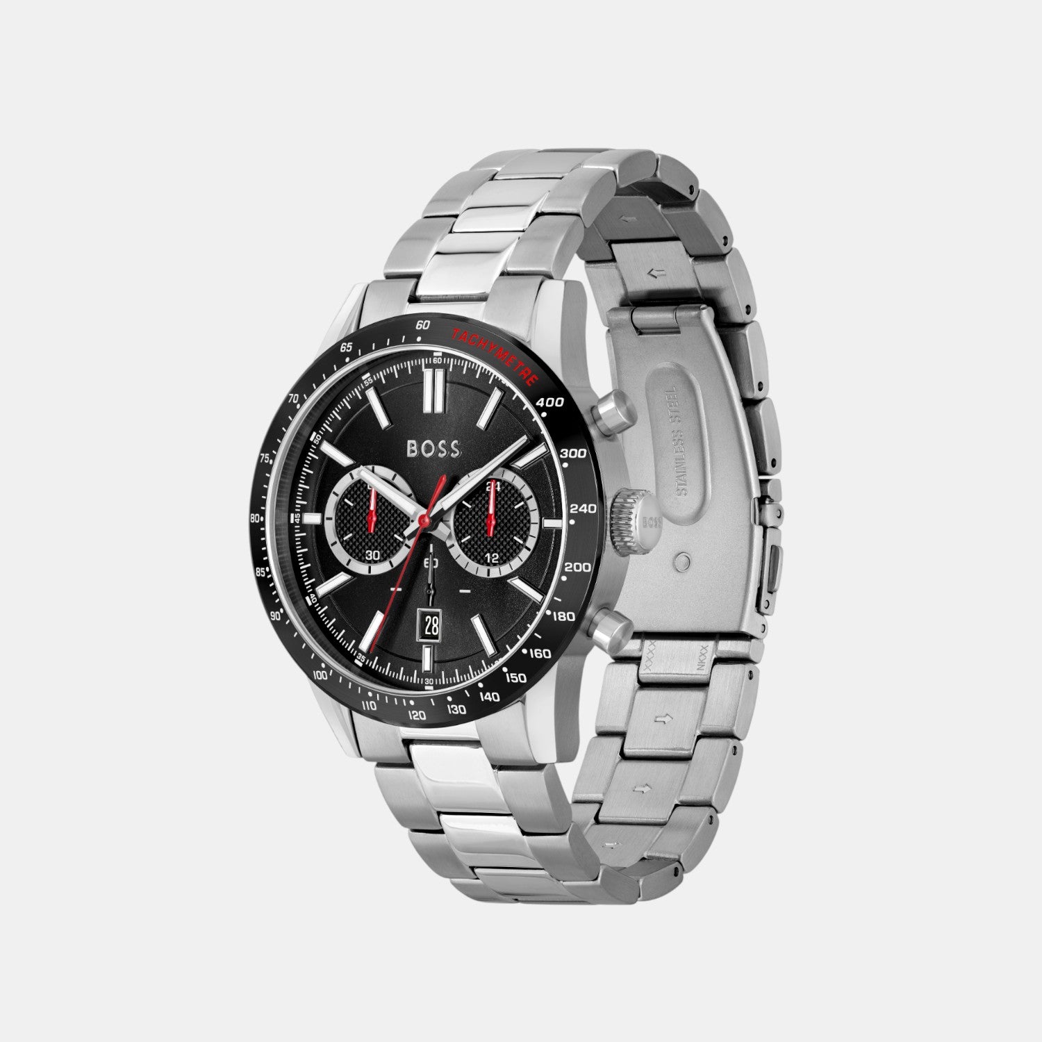 Allure Men Quartz Black Dial Chronograph Stainless Steel Watch 1513922