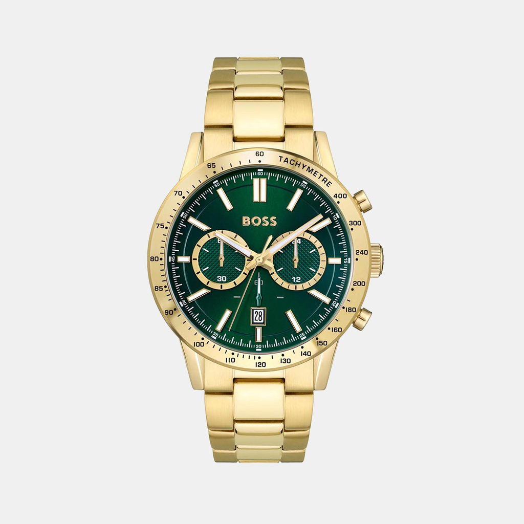 Boss Round Green Chronograph watch