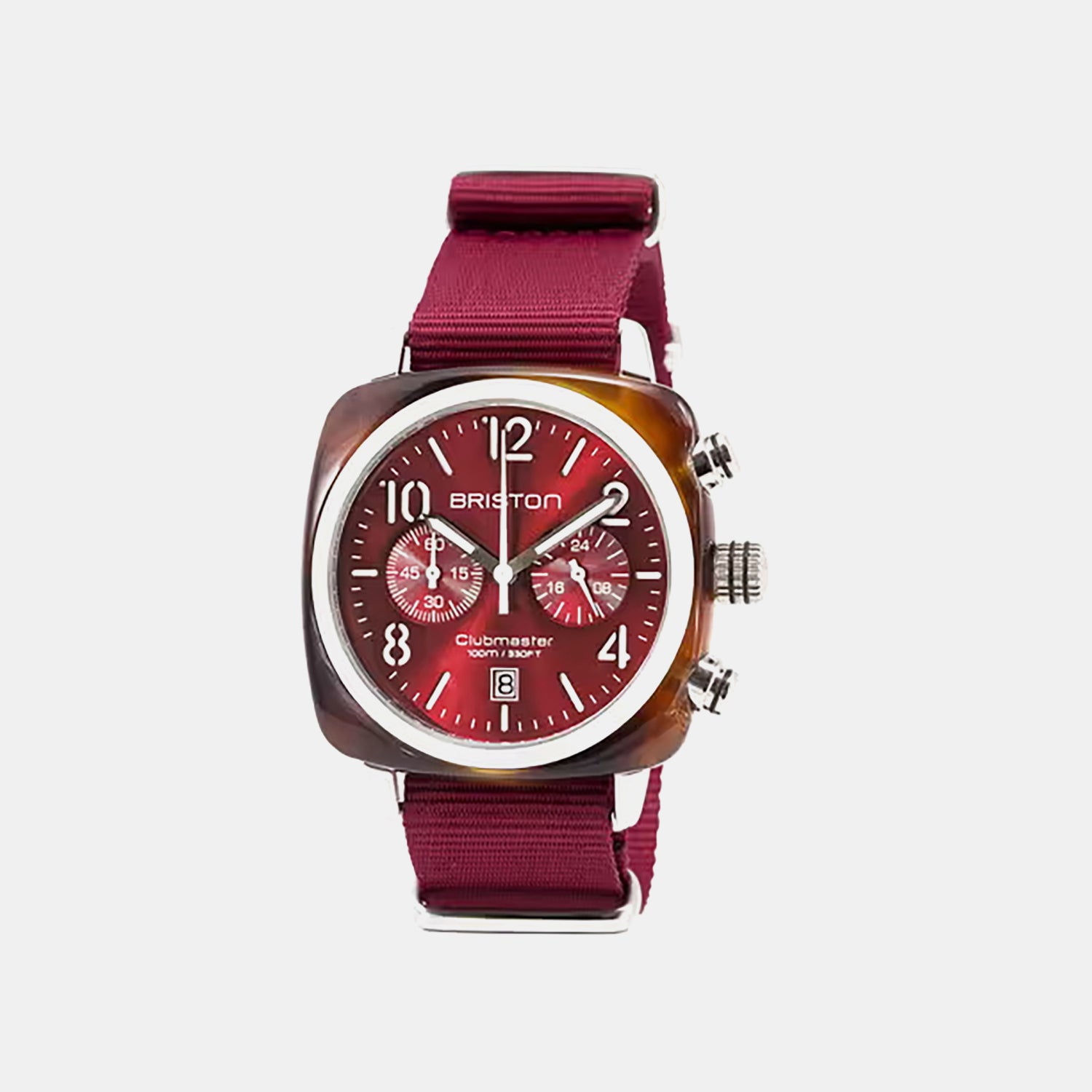 Clubmaster Classic Men Quartz Red Dial Chronograph Nato Watch 15140.SA.T.8.NBDX
