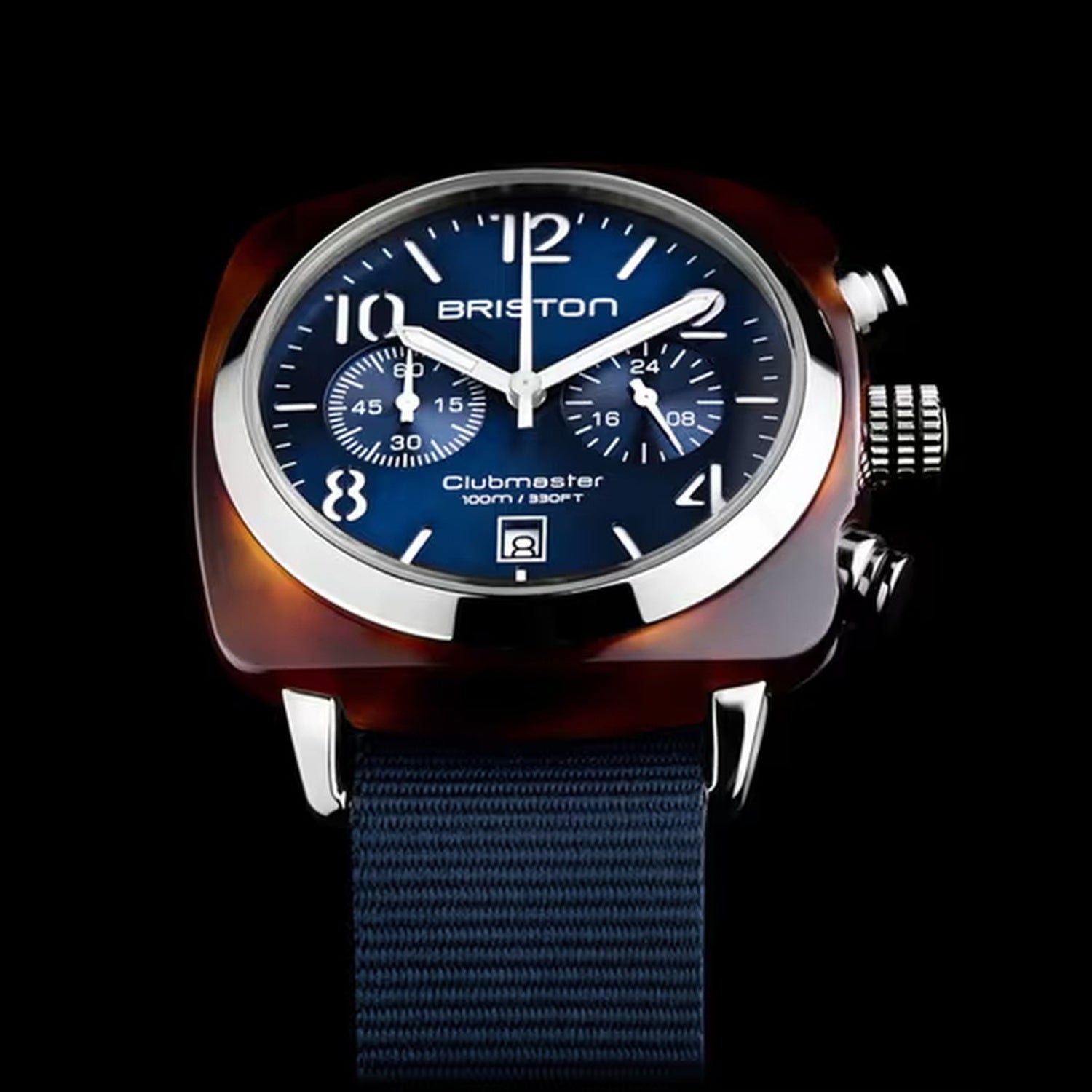 Clubmaster Classic Men Quartz Navy Blue Dial Chronograph NATO Watch 15140.SA.T.9.NNB