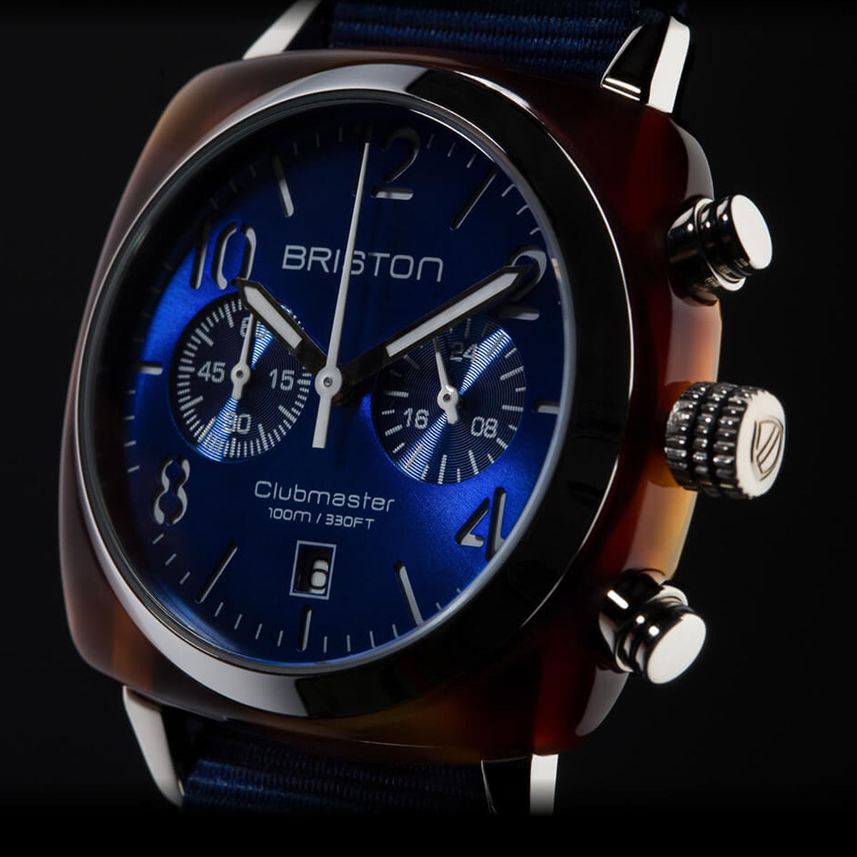 Clubmaster Classic Men Quartz Blue Dial Chronograph Nato Watch 15140.Sa.T.9.Nnb
