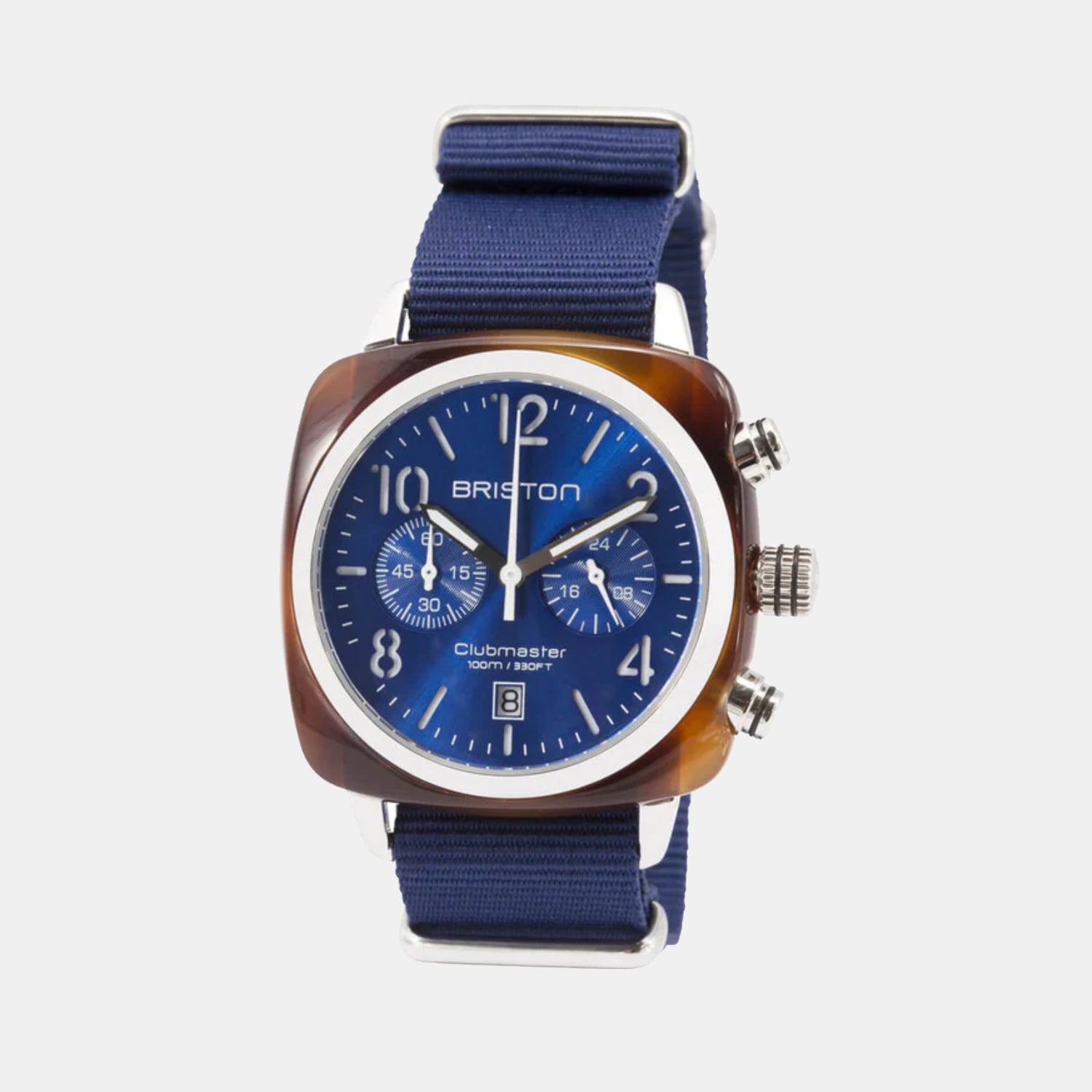 Briston Clubmaster Classic Men Quartz Navy Blue Dial Chronograph Nato Watch 15140.SA.T.9.NNB-1