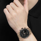 Center Court Men Quartz Black Dial Chronograph Stainless Steel Watch 1514027