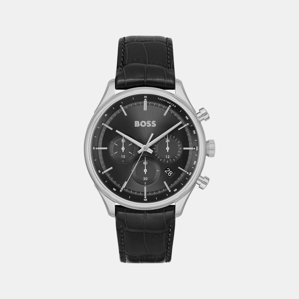 Gregor Men Quartz Black Dial Chronograph Leather Watch 1514049