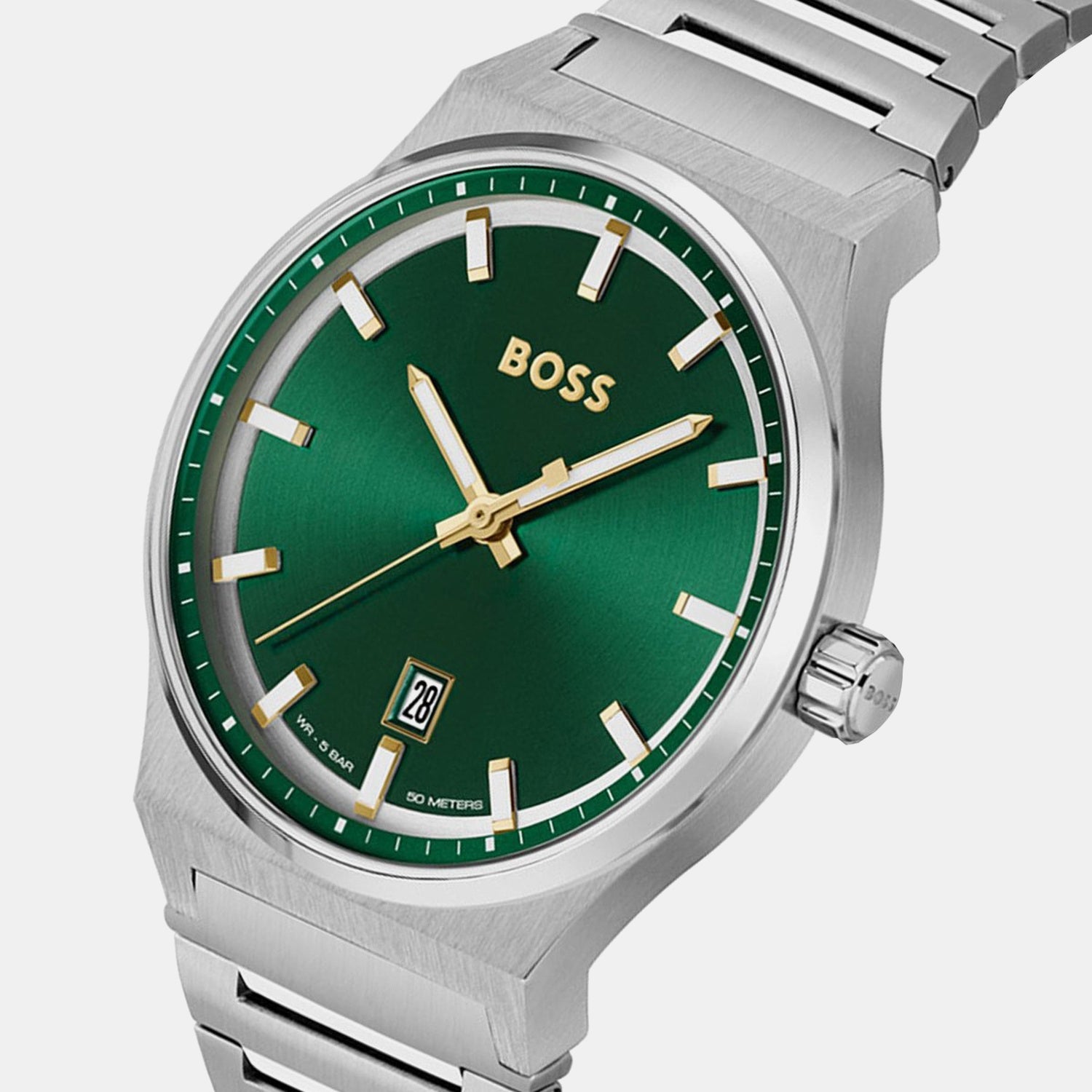 Candor Men Quartz Green Dial Analog Stainless Steel Watch 1514079