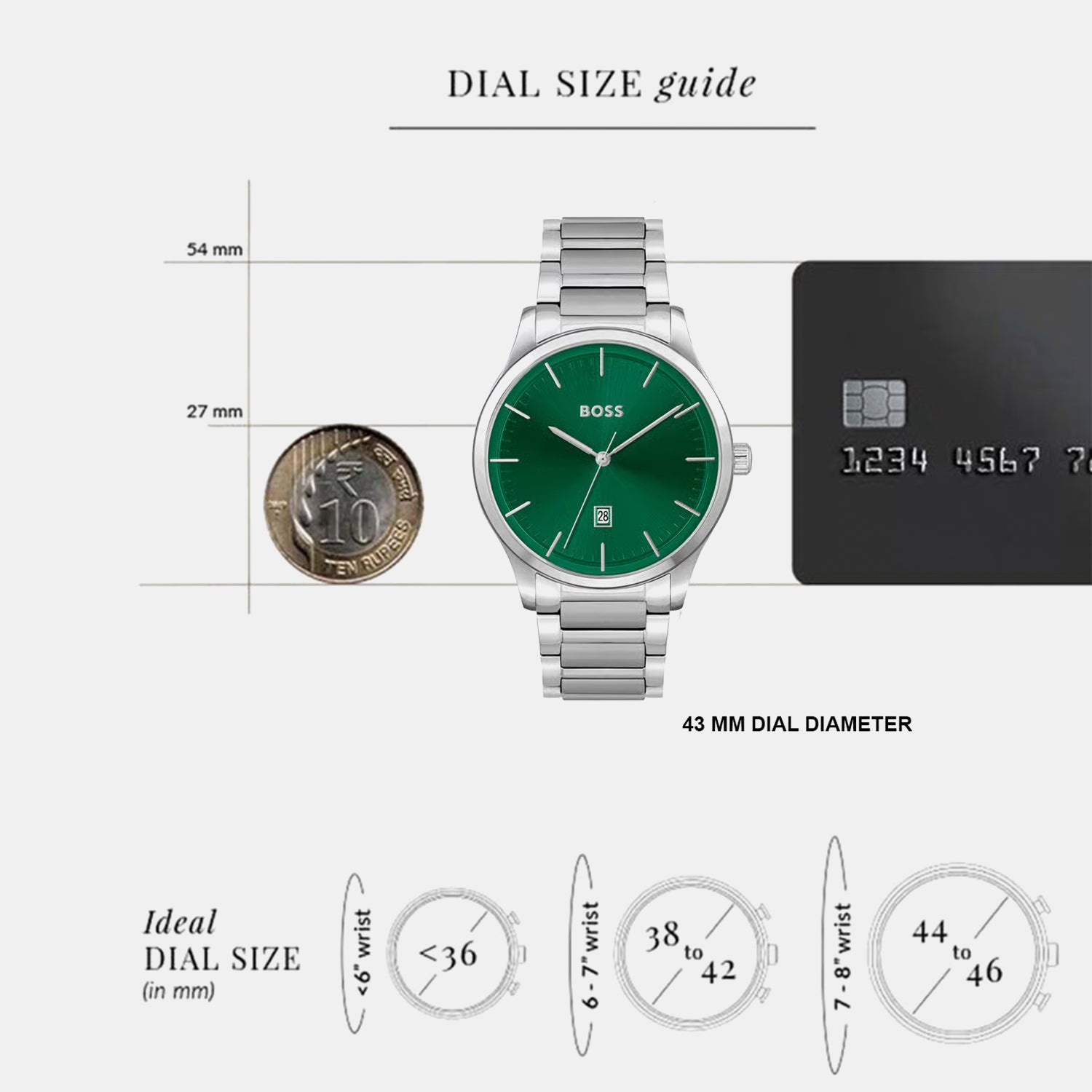 Reason Men Quartz Green Dial Analog Stainless Steel Watch 1514084