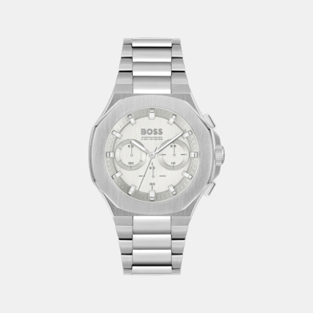 Taper Men Quartz Silver Dial Chronograph Stainless Steel Watch 1514087