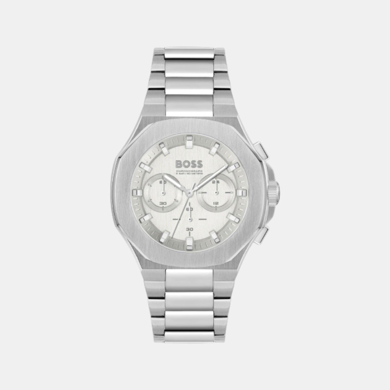 Taper Men Quartz Silver Dial Chronograph Stainless Steel Watch 1514087