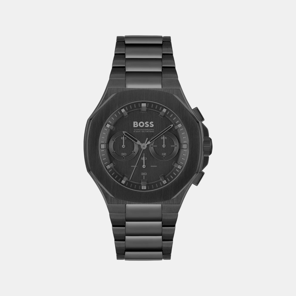 Taper Men Quartz Black Dial Chronograph Stainless Steel Watch 1514088