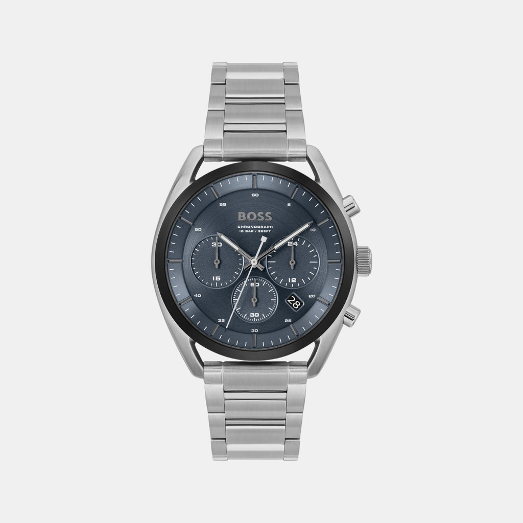 Top Men Quartz Blue Dial Chronograph Stainless Steel Watch 1514093