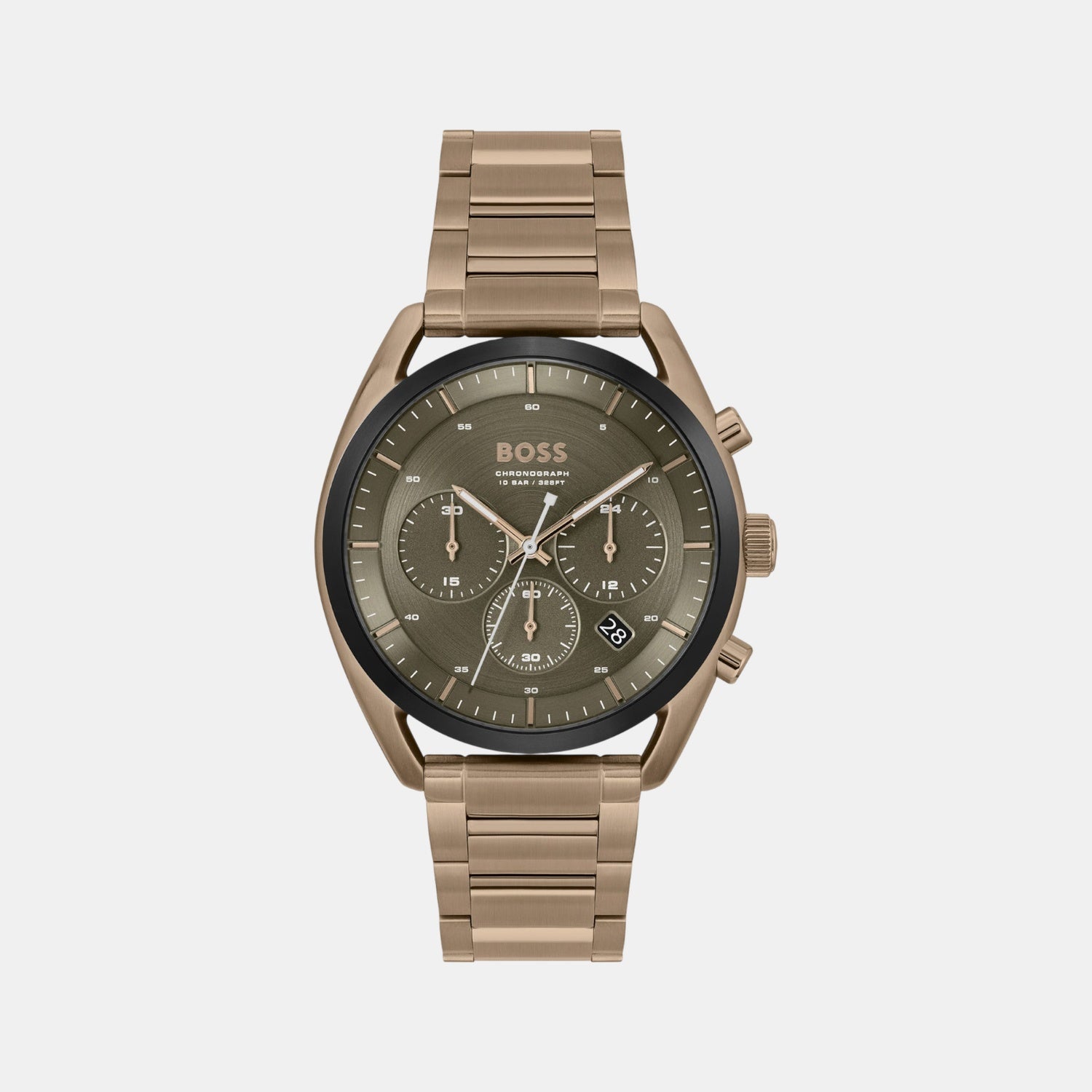 Top Men Quartz Green Dial Chronograph Stainless Steel Watch 1514094