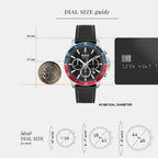 Troper Men Quartz Black Dial Chronograph Leather Watch 1514099