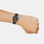 Troper Men Quartz Black Dial Chronograph Leather Watch 1514099