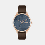 Tyler Men Quartz Blue Dial Chronograph Leather Watch 1514103