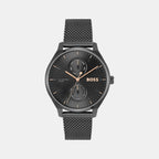 Tyler Men Quartz Black Dial Chronograph Mesh Watch 1514105