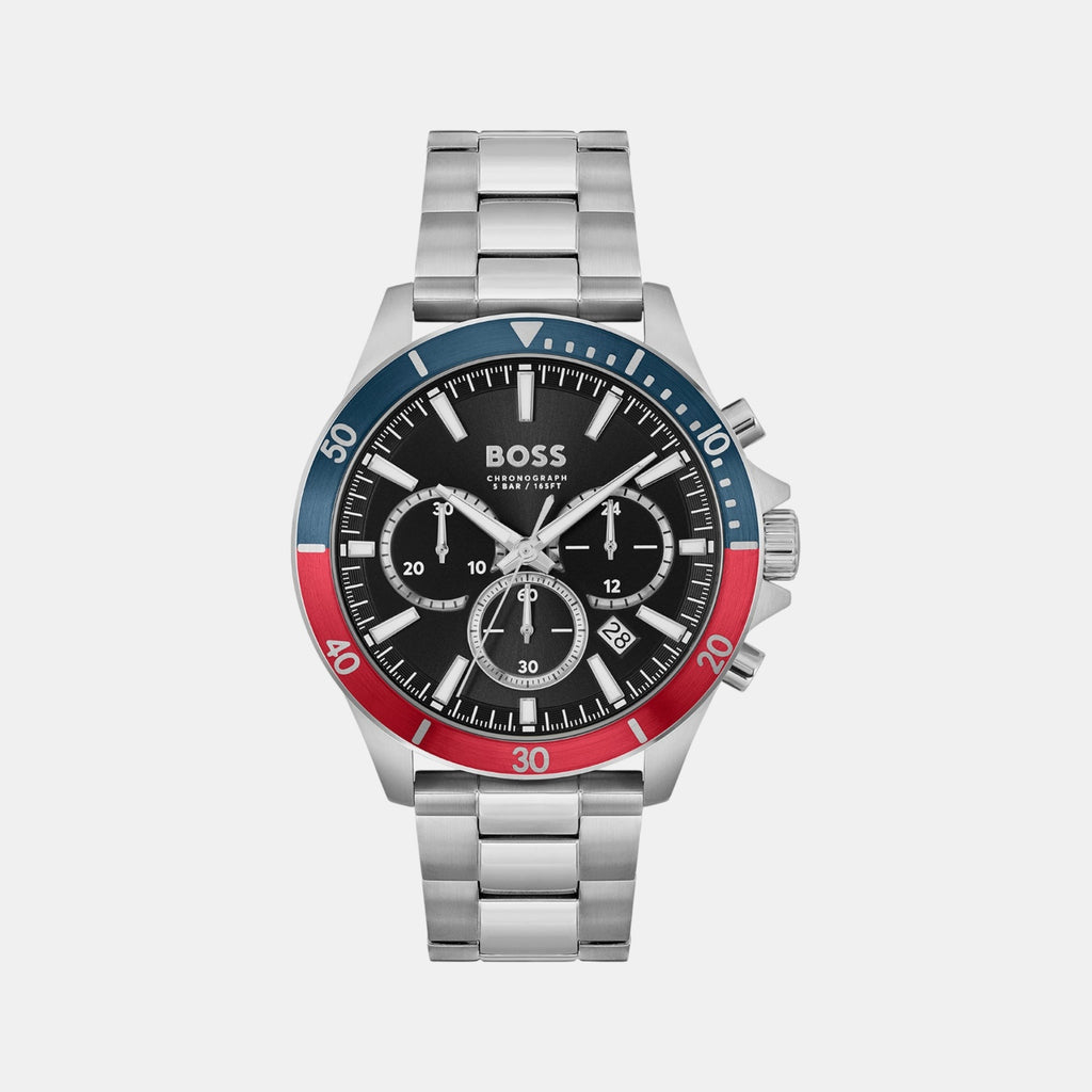 Troper Men Quartz Black Dial Chronograph Stainless Steel Watch 1514108