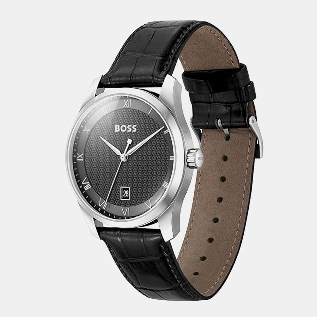 Men Quartz Black Dial Analog Leather Watch 1514122