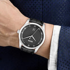 Men Quartz Black Dial Analog Leather Watch 1514122