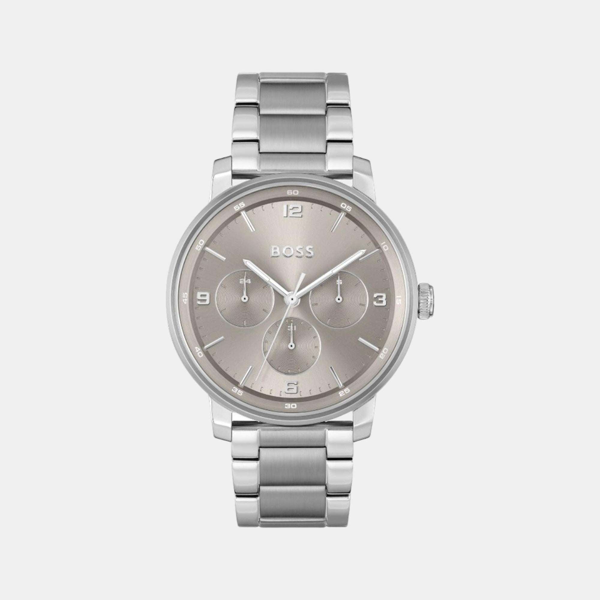 Boss Round Warm Grey Multi-Function watch