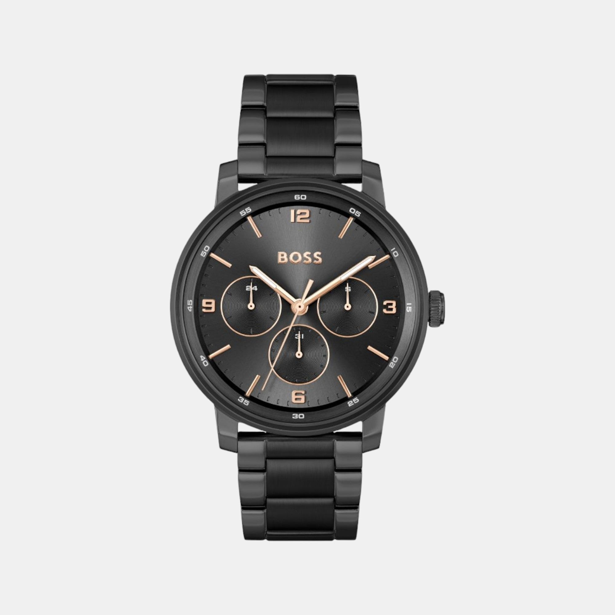 Boss Round Black Multi-Function watch
