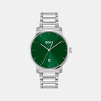 Boss Round Green Analog watch