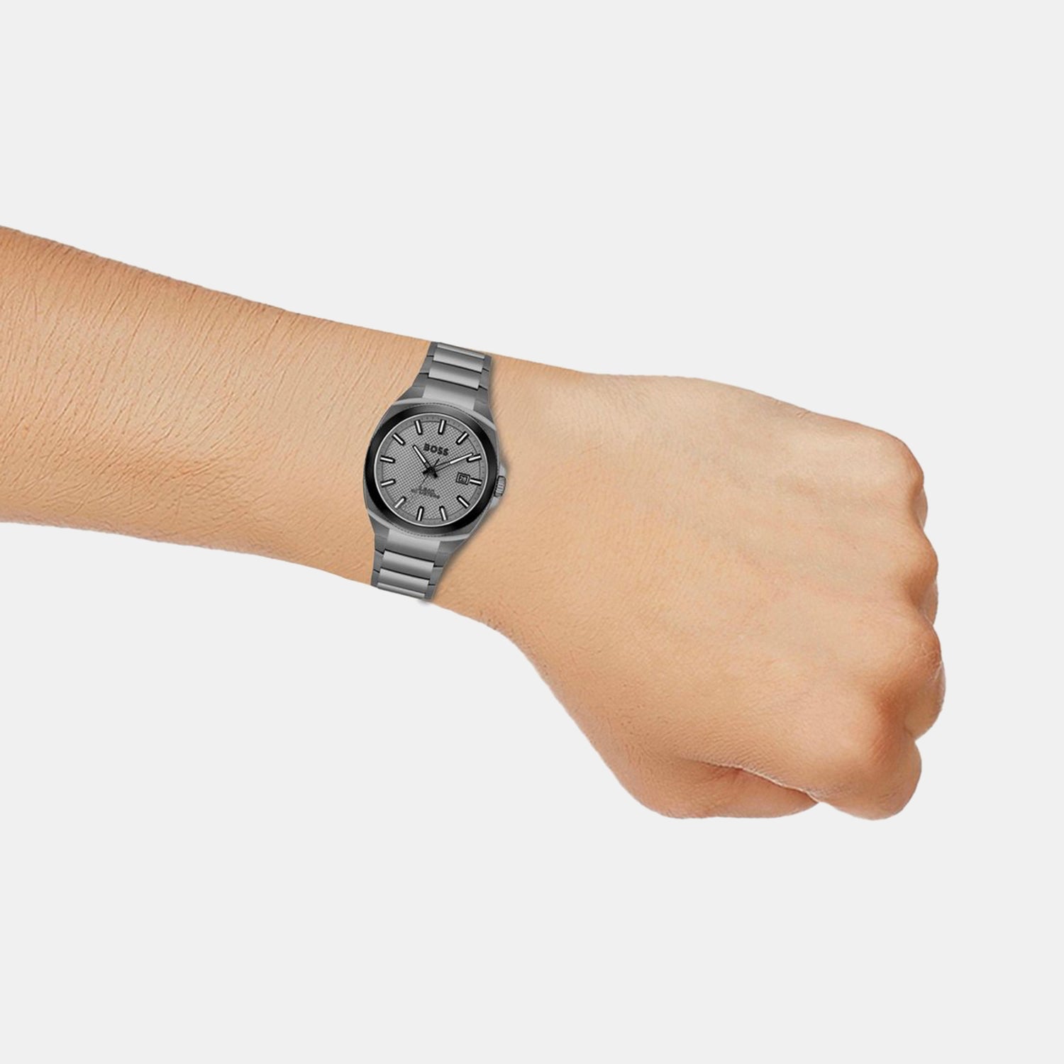 Walker Men Quartz Grey Dial Analog Stainless Steel Watch 1514137