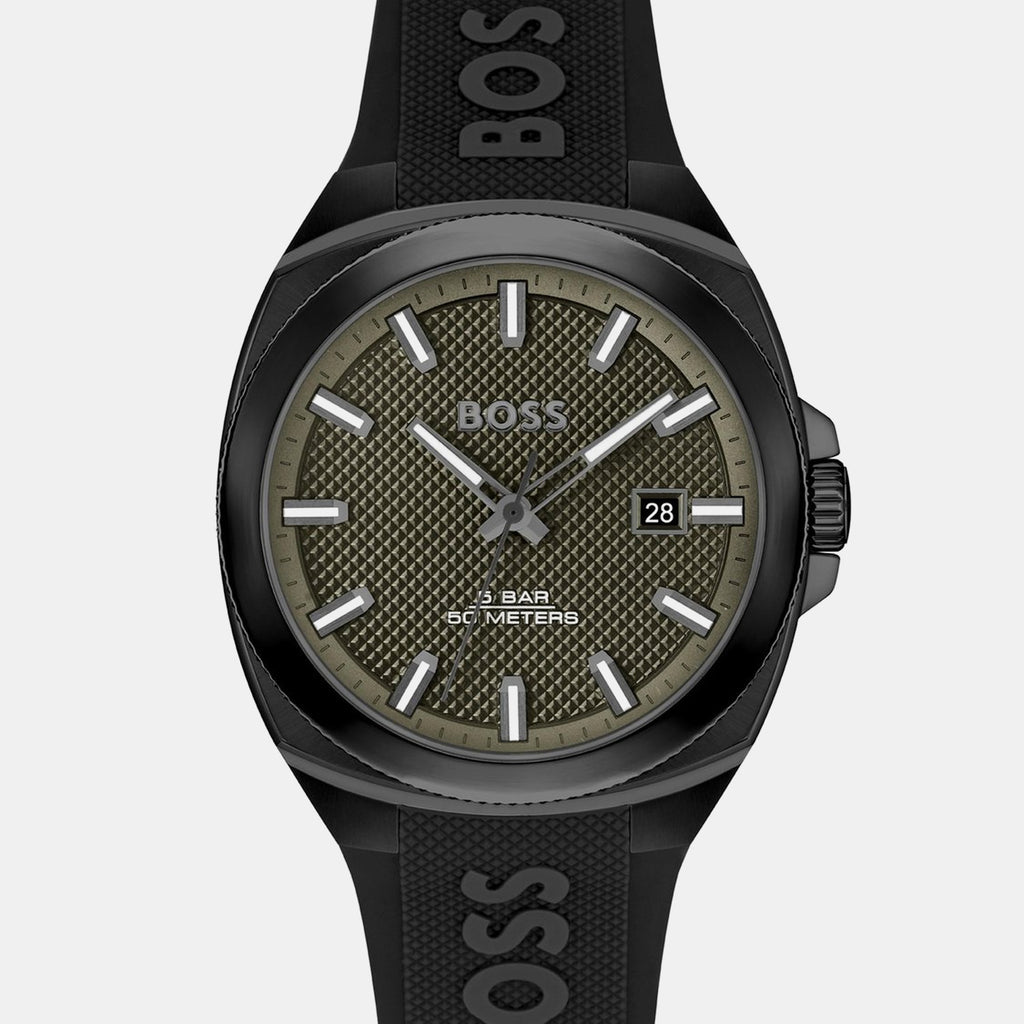 Walker Men Quartz Olive Green Dial Analog Silicone Watch 1514140