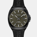 Walker Men Quartz Olive Green Dial Analog Silicone Watch 1514140