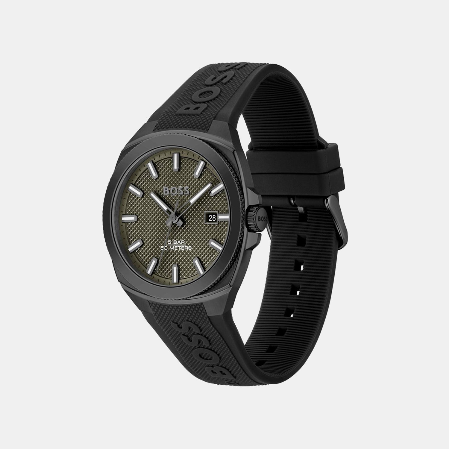 Walker Men Quartz Green Dial Analog Silicone Watch 1514140